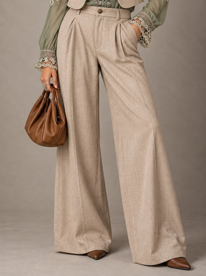 Statement-Collar Waistcoat and Wide-Leg Trousers