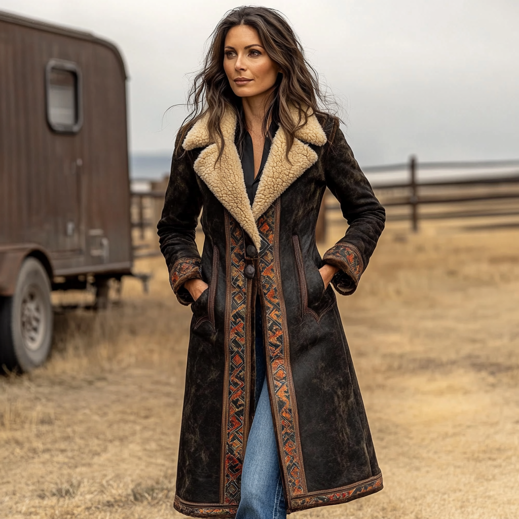 Women's Western Retro Coat Plush Autumn And Winter Warm Coat