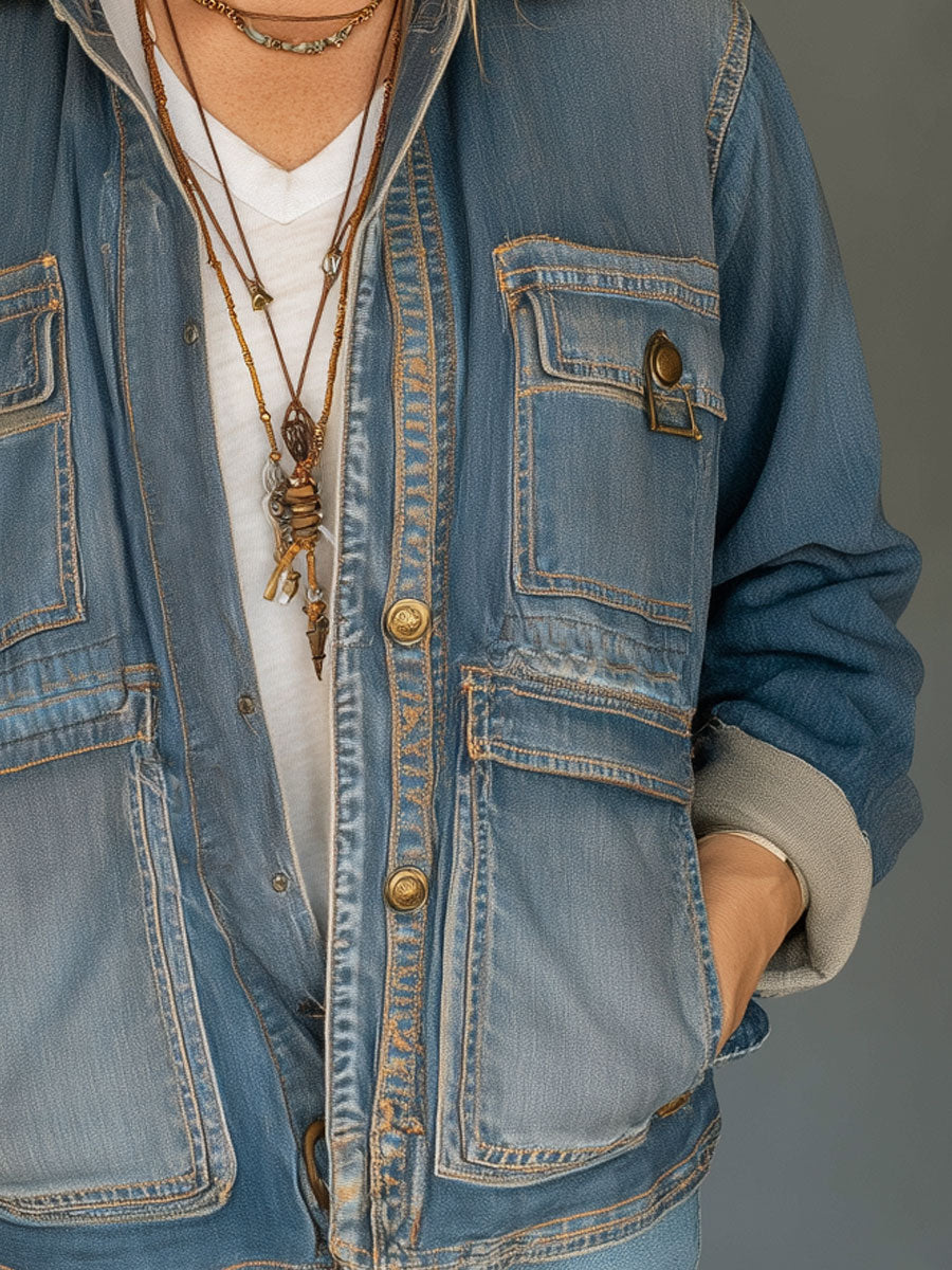Vintage Washed Cargo Pocket Jacket