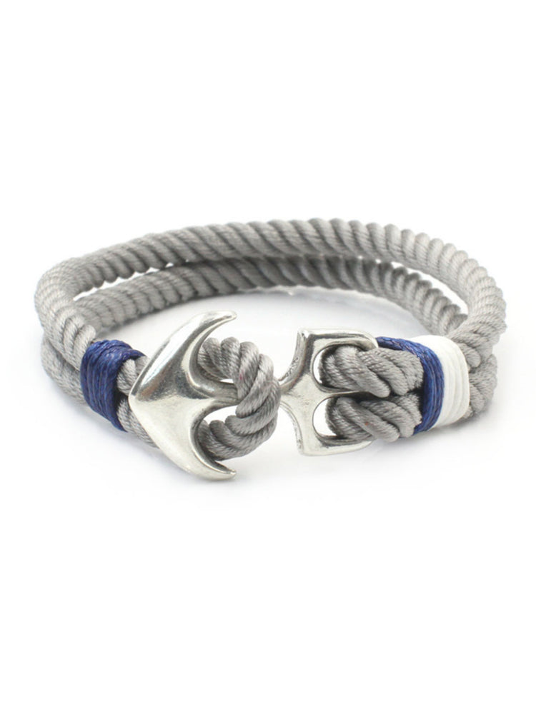 Anchor Couple Bracelet Navy Style Alloy Braided Bracelet
