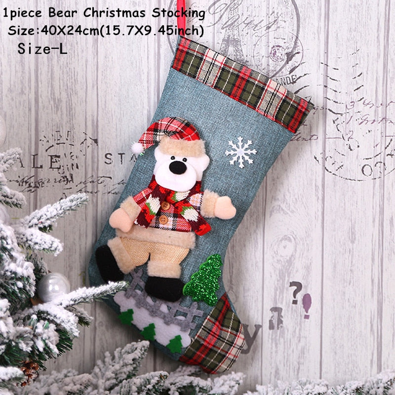 Christmas Stocking Santa Sack Gift Bag