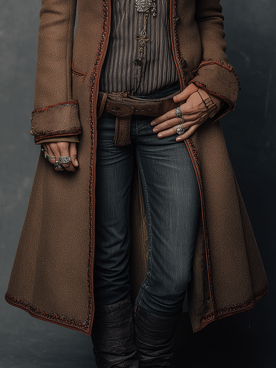 Boho Luxe Wool-Blend In Caramel Brown Coat
