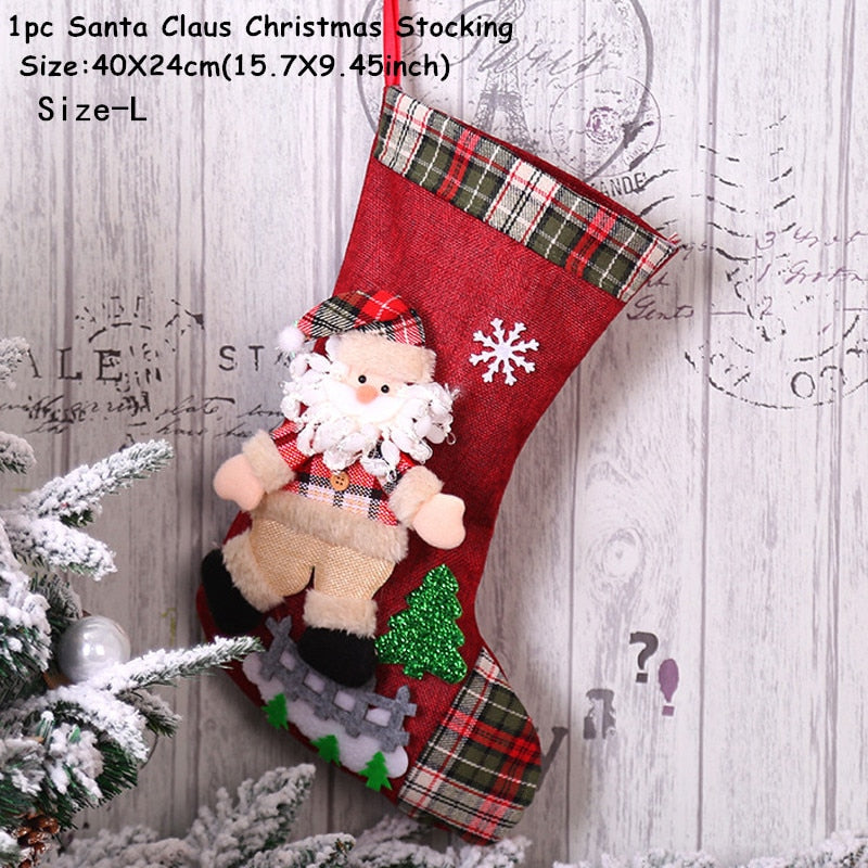 Christmas Stocking Santa Sack Gift Bag