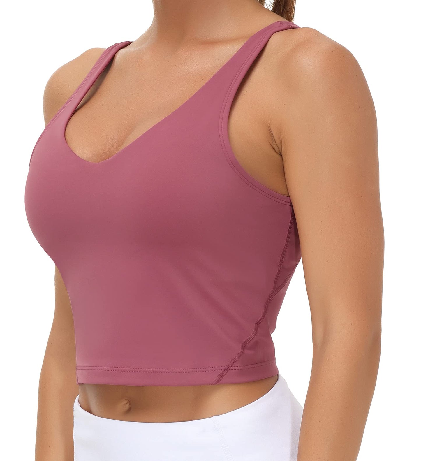 Women’s Longline Sports Bra - Wirefree Padded Support Yoga Bras