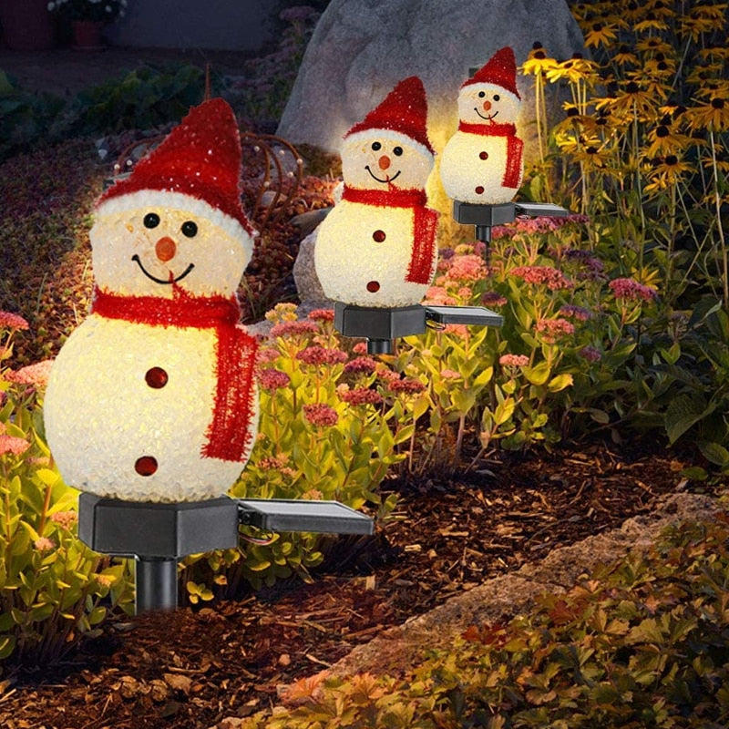 Garden Snowman Christmas Decoration Waterproof Solar Led Light Outdoor