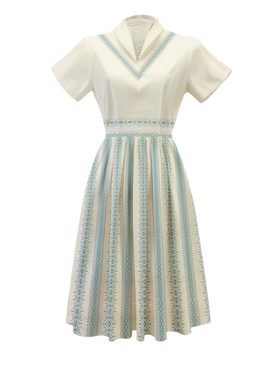Striped Floral - 100% Cotton Vintage Dress
