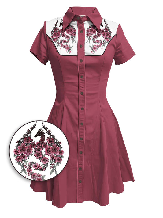 Rose And Dragon - 100% Cotton Double Pocket Dress