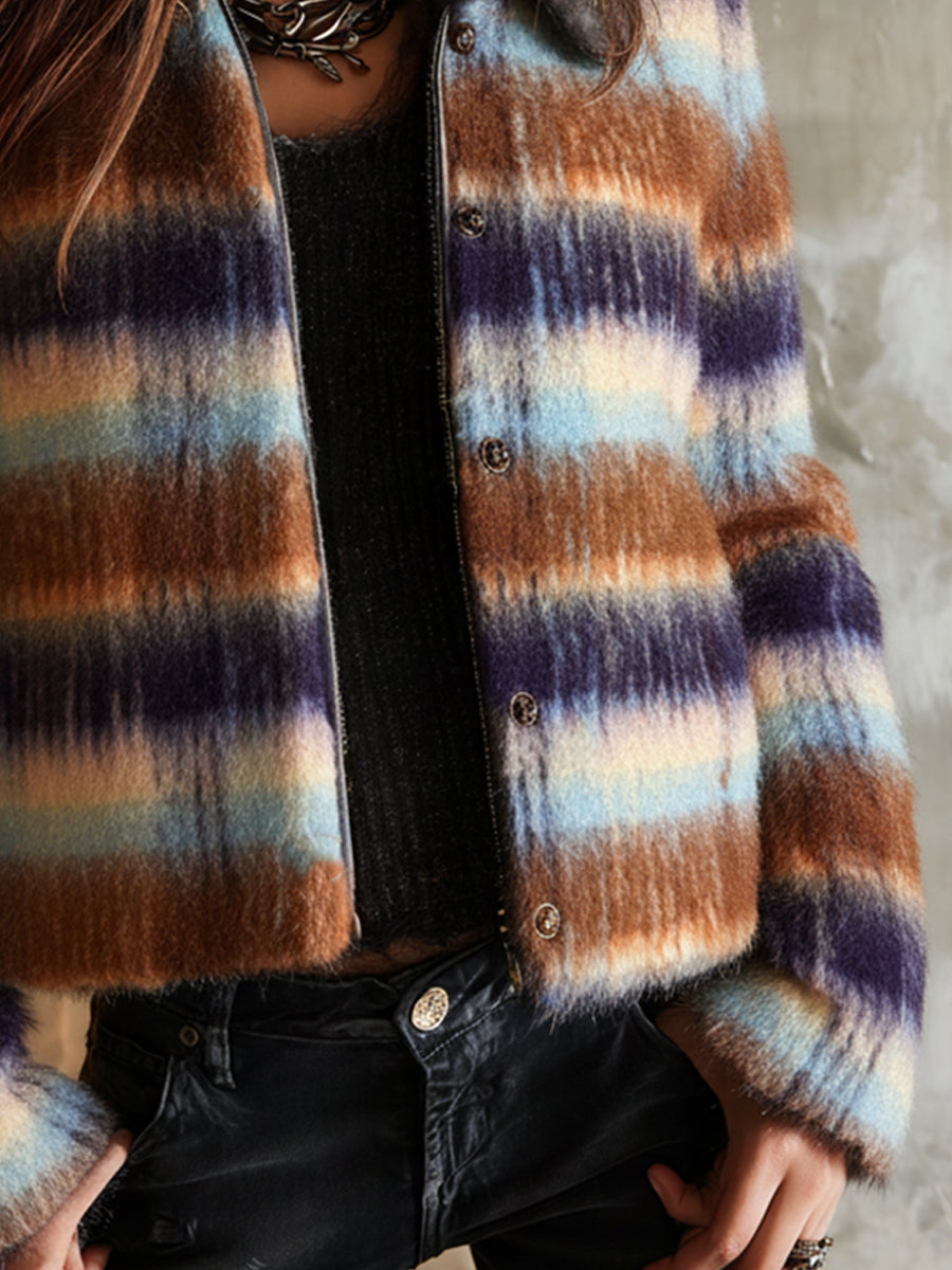 Retro Smooth Woolen Short Straight Jacket