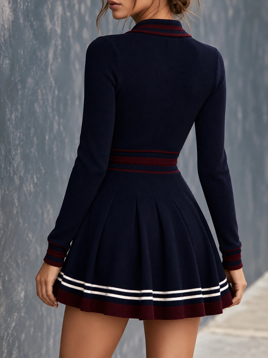 Retro Low-rise Frayed Trim Denim Mini Dress