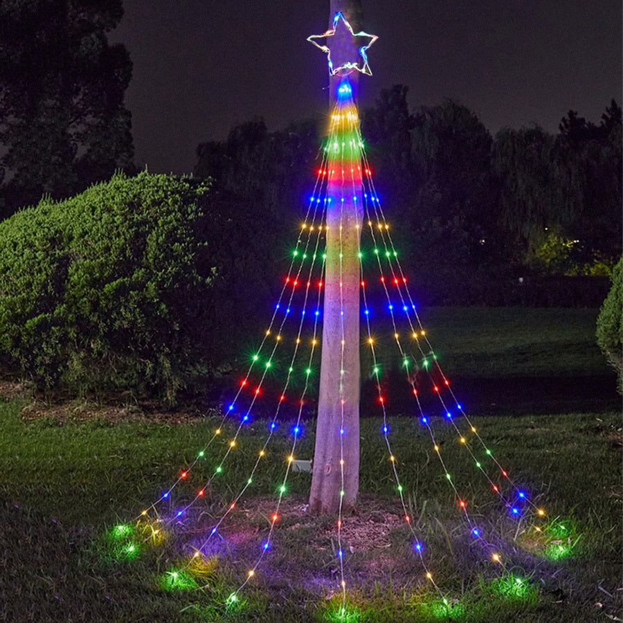 Christmas tree waterfall lights holiday decoration 🌲 Christmas decoration 💡