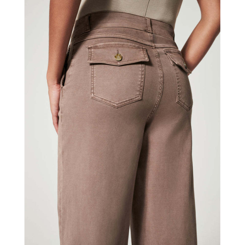 Stretch Twill Cropped Wide Leg Pant