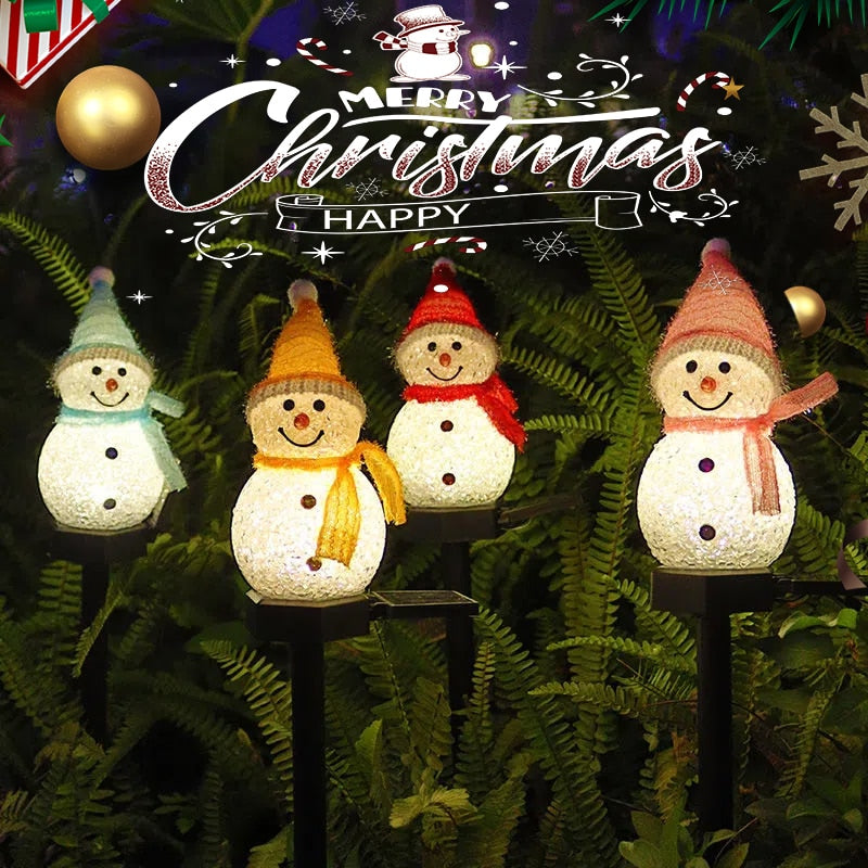 Garden Snowman Christmas Decoration Waterproof Solar Led Light Outdoor