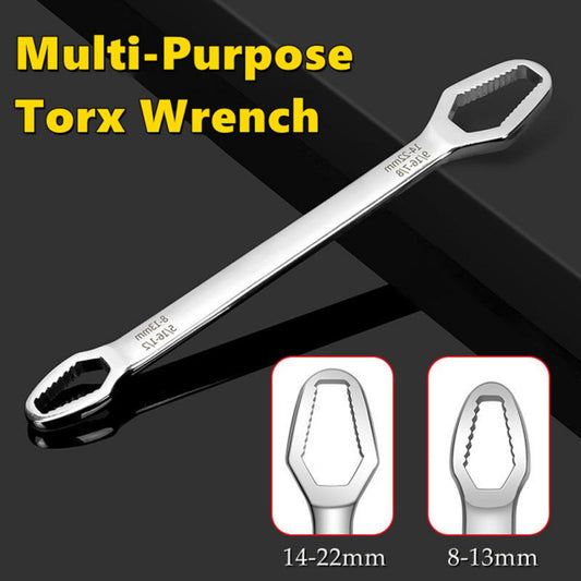 Multi-purpose 8-22mm Torx Wrench Self-tightening Adjustable Wrench For