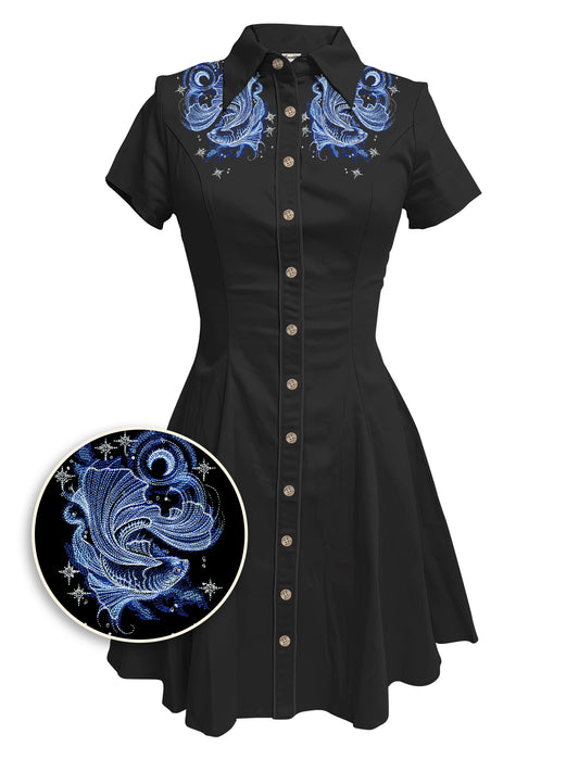 [Embroidery]Goldfish - 100% Cotton Dress