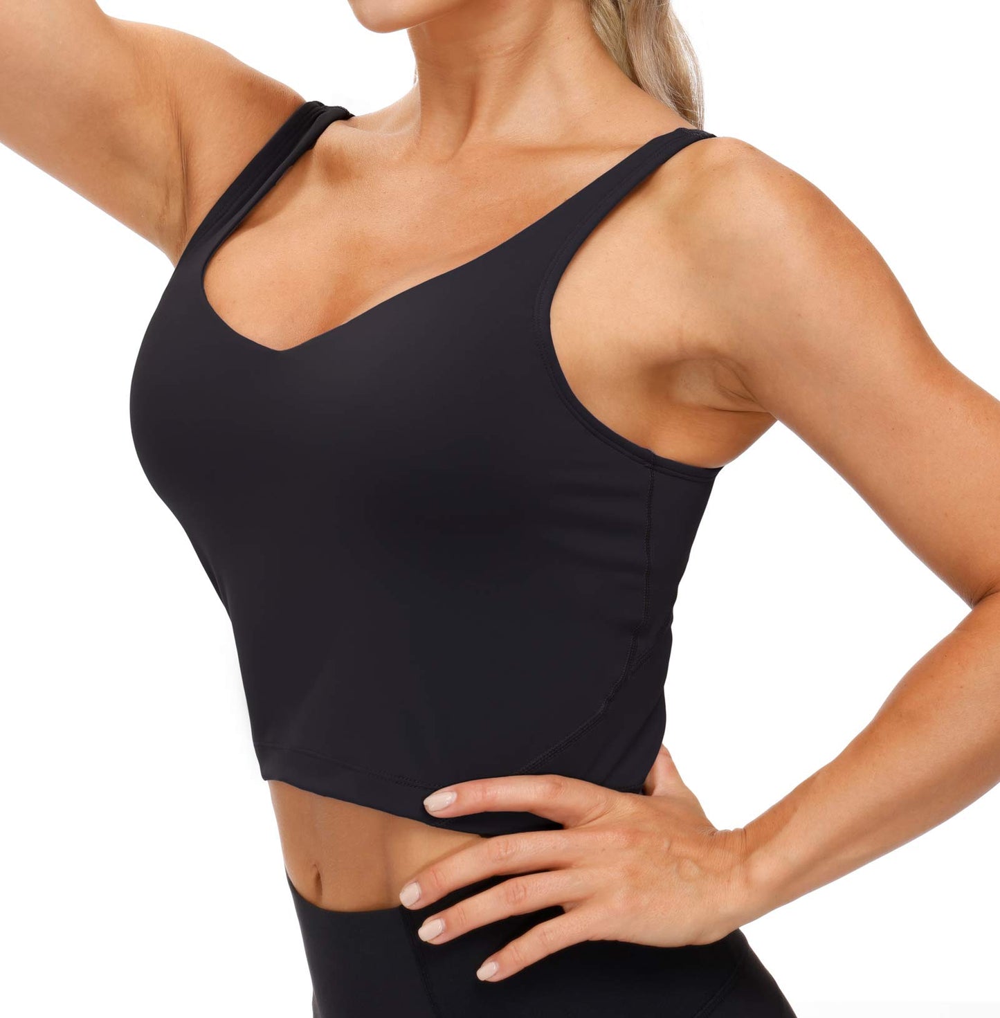 Women’s Longline Sports Bra - Wirefree Padded Support Yoga Bras