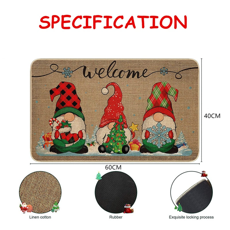 Christmas Floor Mat Non-Slip Entrance Carpet