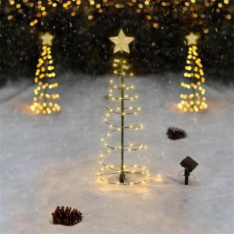 Solar Metal LED Christmas Tree Decoration String Lights