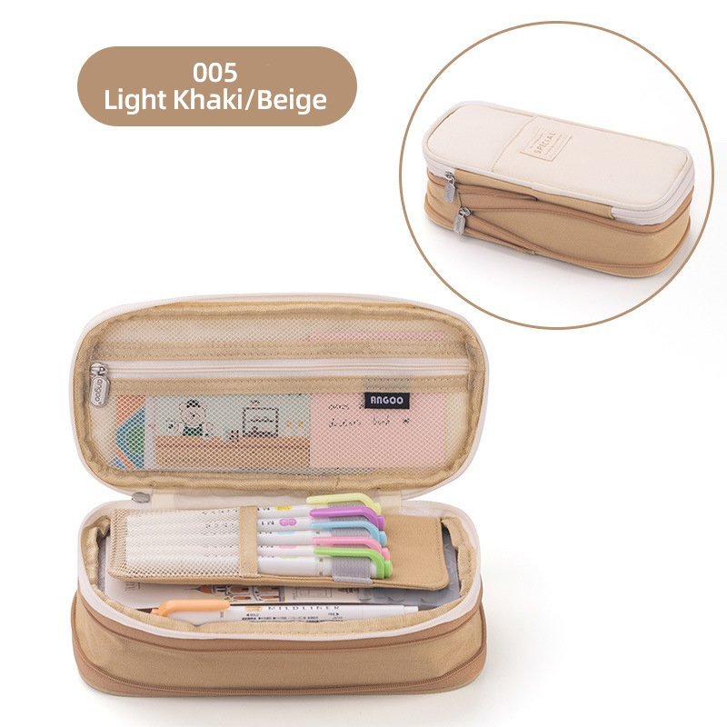 Classic Pocket Pen Pencil Case Fold Canvas Stationery Storage Bag