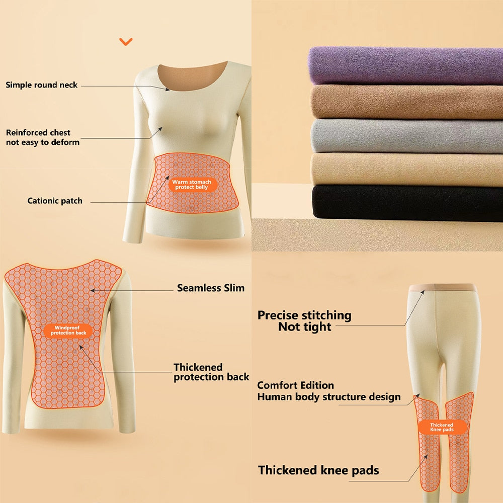 Seamless double-layer thermal underwear