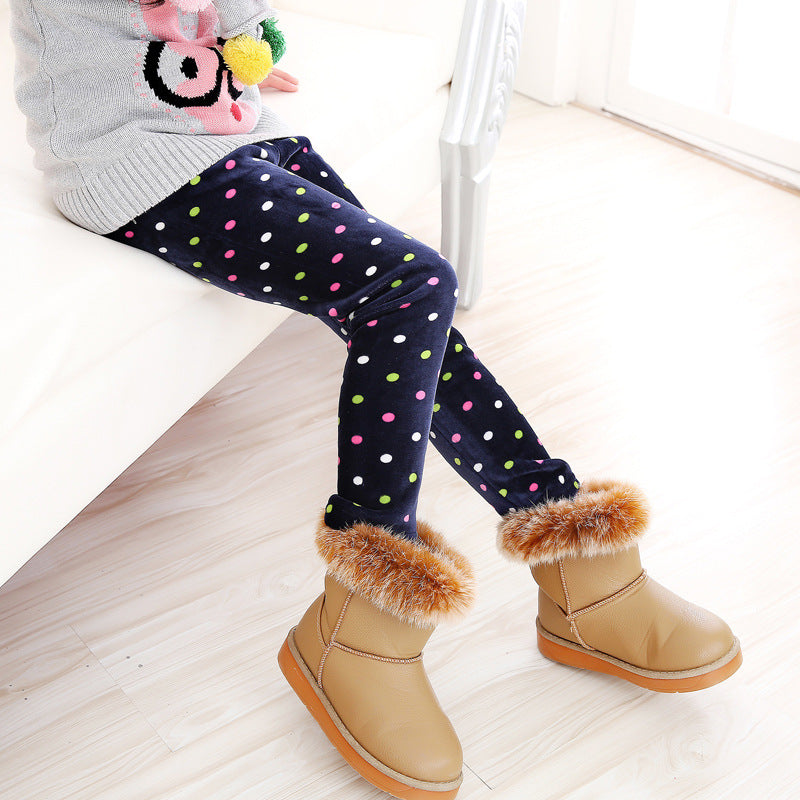 Girls Pants Winter Trousers Warm Leggings