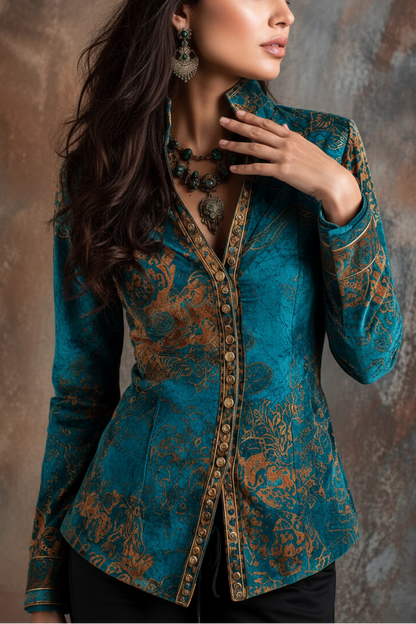 Boho Chic Velvet Blouse - New Model