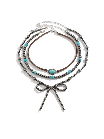 Turquoise Western Cowboy Clavicle Chain Set