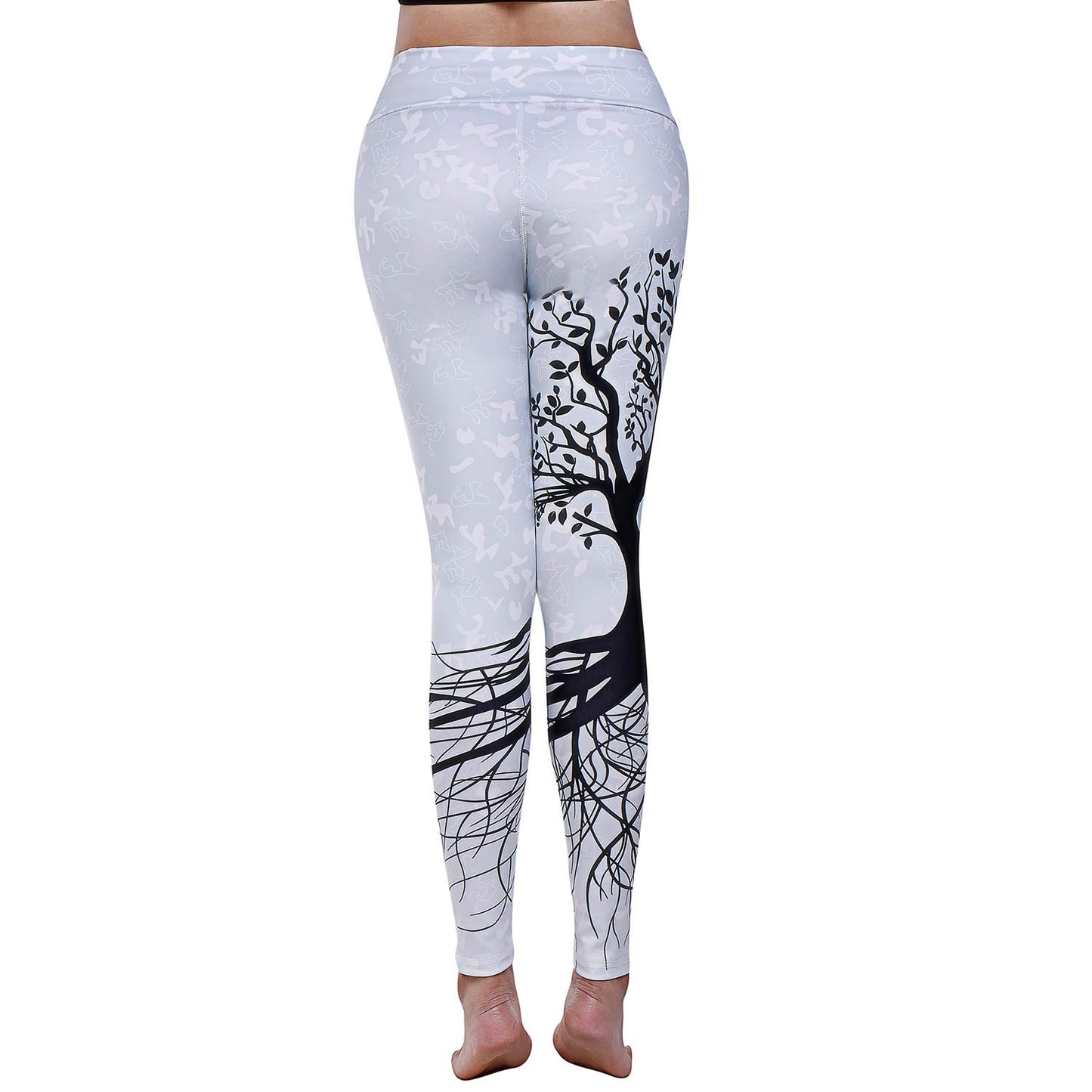 Hight Waisted Printed Leggings - Black Branch & White Branch Style (Buy 3 Free Shipping)