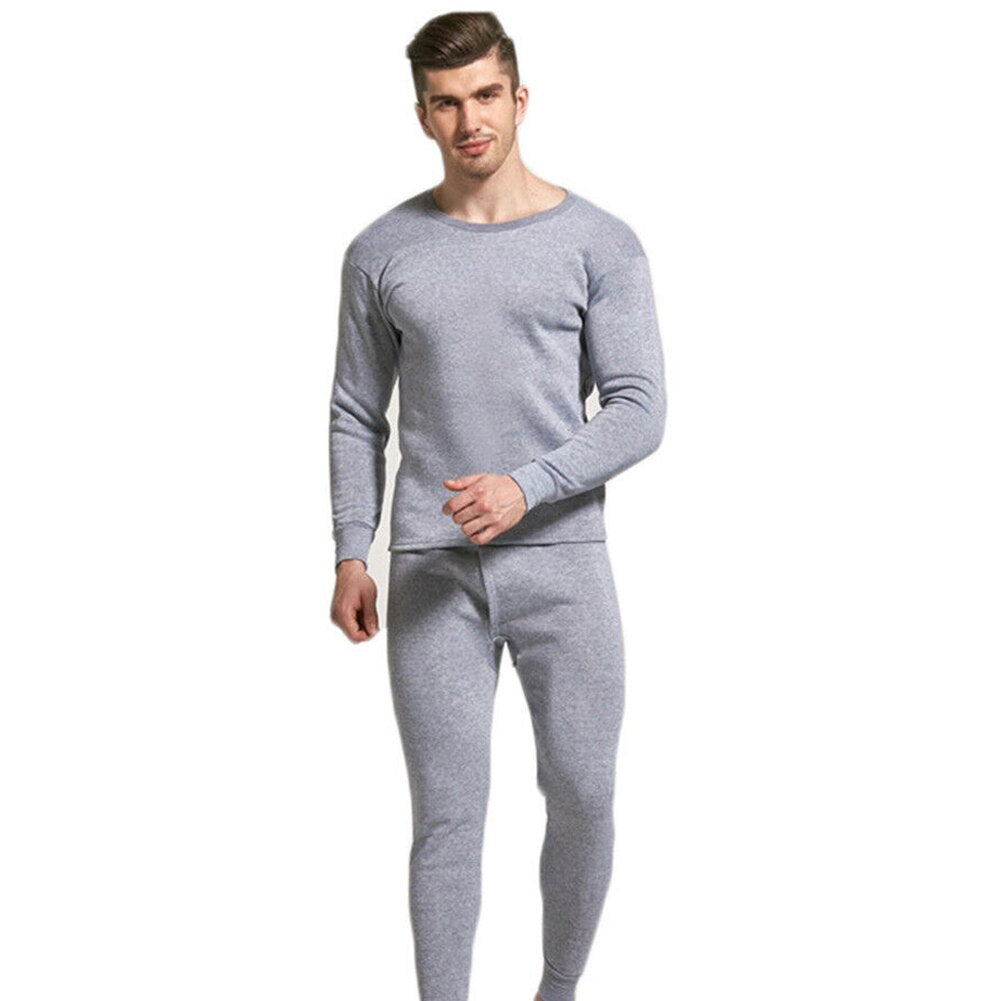 Men Seamless Elastic Warm Velvet Inner Wear Thermals Underwear Set