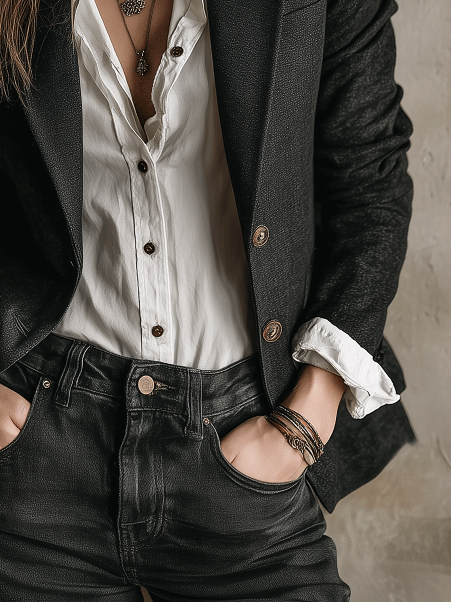 Vintage Black Tailored Black Blazer