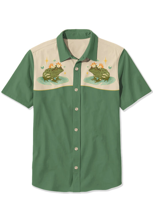 Frog on lotus leaf - 100% Cotton Shirt