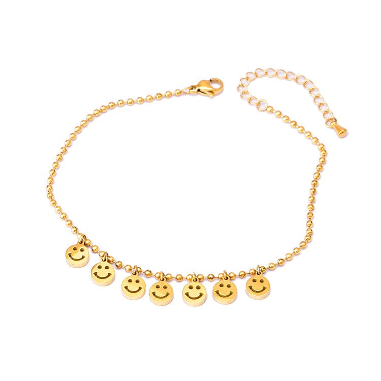 STYLISH AND SEXY 18K GOLD PLATED SMILE ANKLET