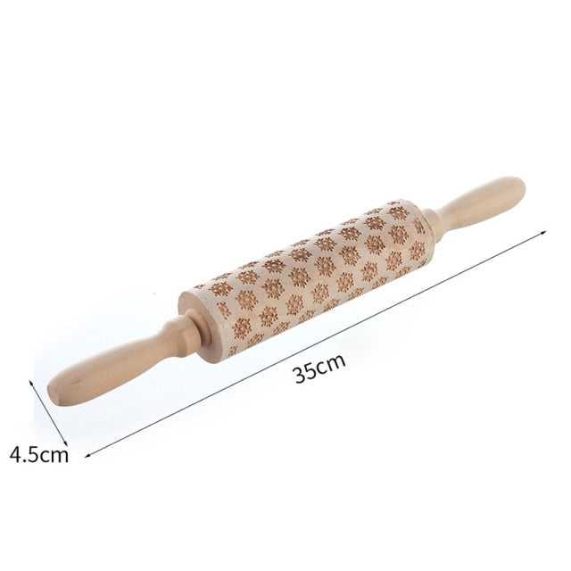 Christmas Wooden Rolling Pin