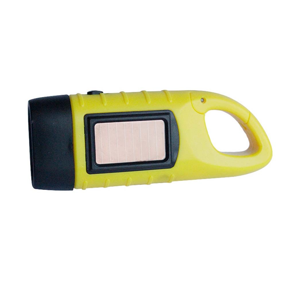 Hand crank solar flashlight