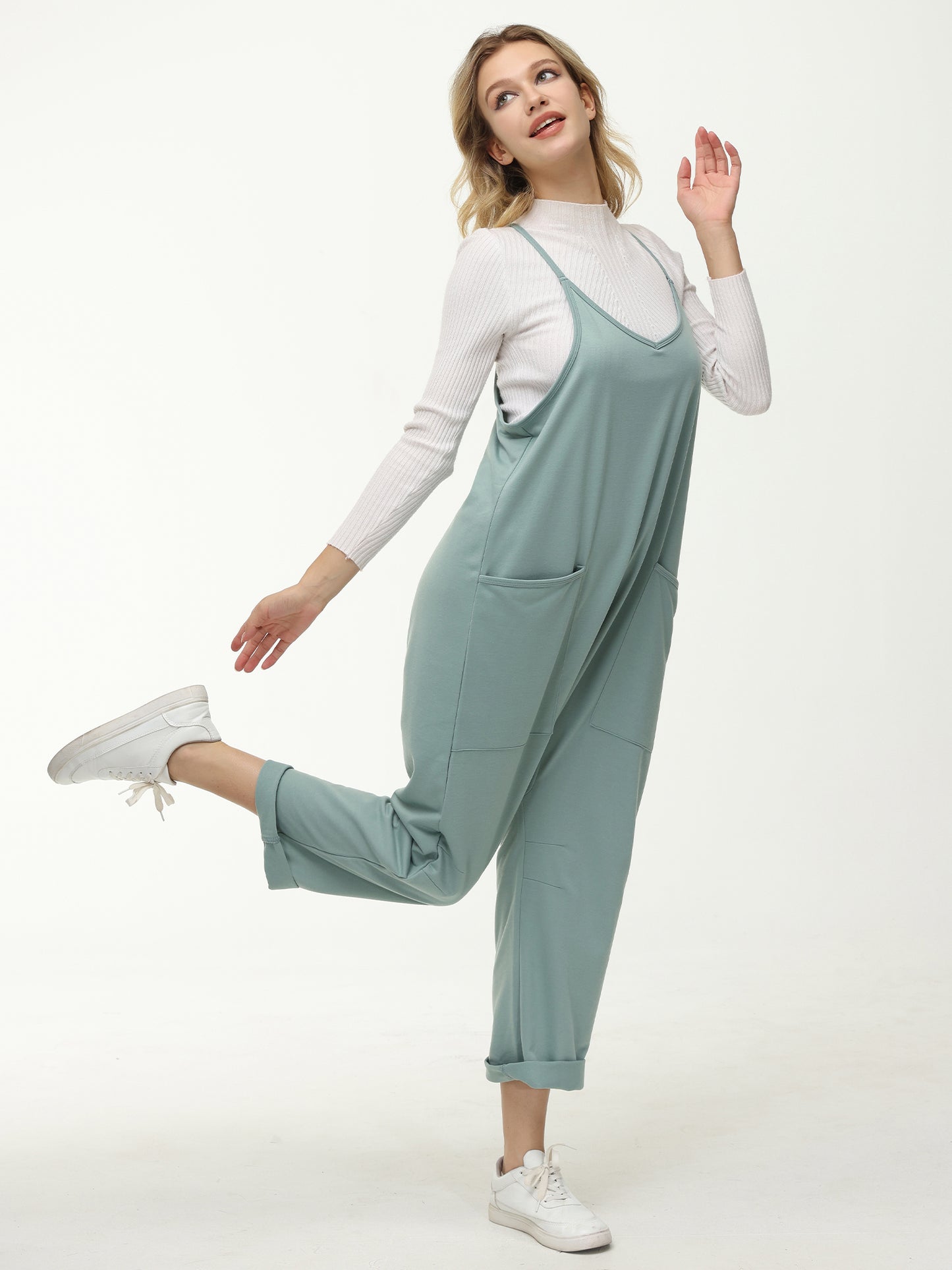 Womens Casual Wide-Leg Jumpsuit