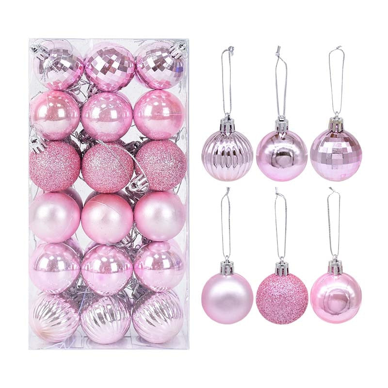 Rose Gold Christmas Ornament 4cm Hang Pendant Ball