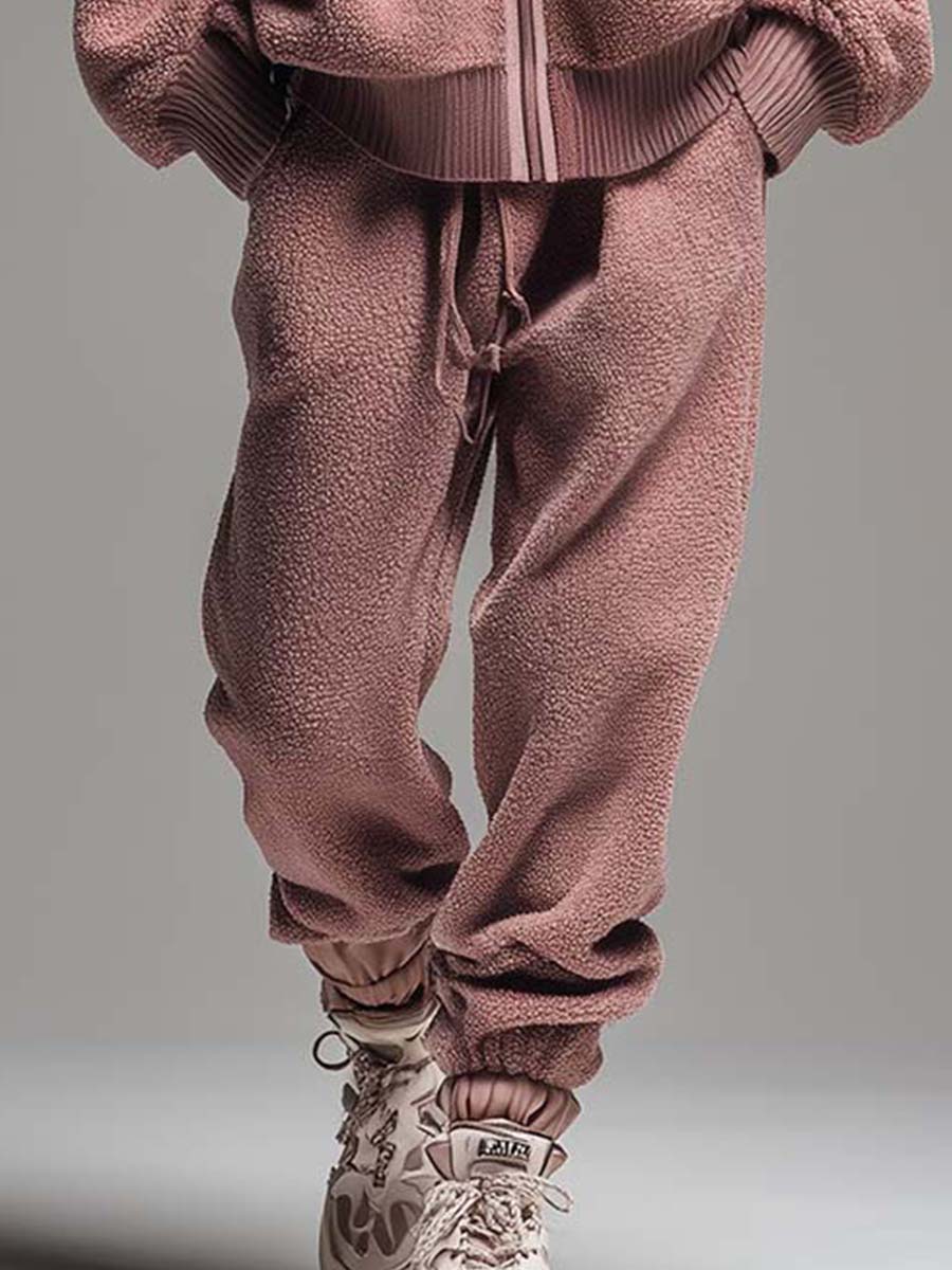 Oversized Lilac Teddy Wool-blend Tracksuit
