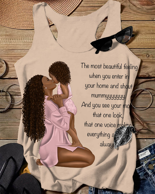 Mother's Great Love Print Tank Top