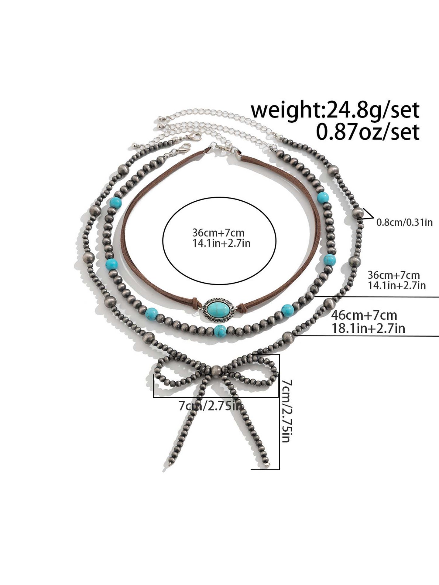 Turquoise Western Cowboy Clavicle Chain Set