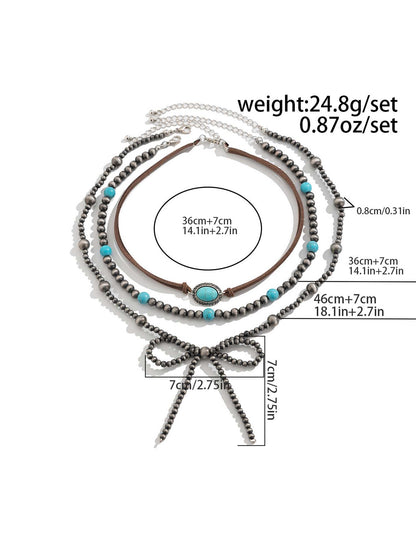 Turquoise Western Cowboy Clavicle Chain Set