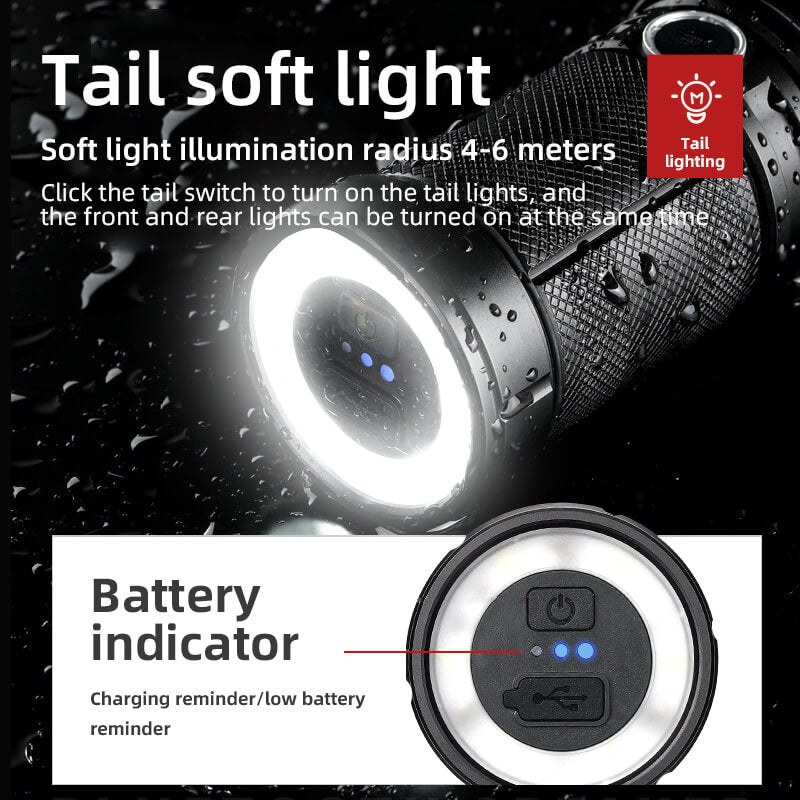 GT60 Zoom high power flashlight with tail light