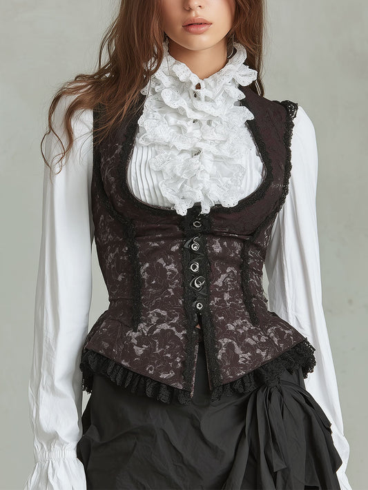 Unique Design Lace Patchwork Waist Vest
