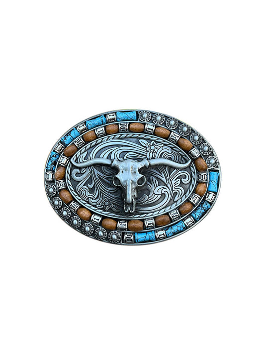 Western Cowboy Skull Belt Buckle