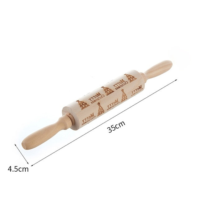 Christmas Wooden Rolling Pin