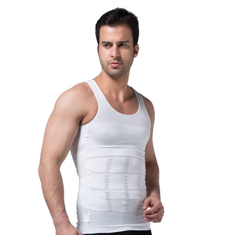 Men's Slim Body Shapewear Compression  Abdomen Tummy Belly Waist Cincher Vest