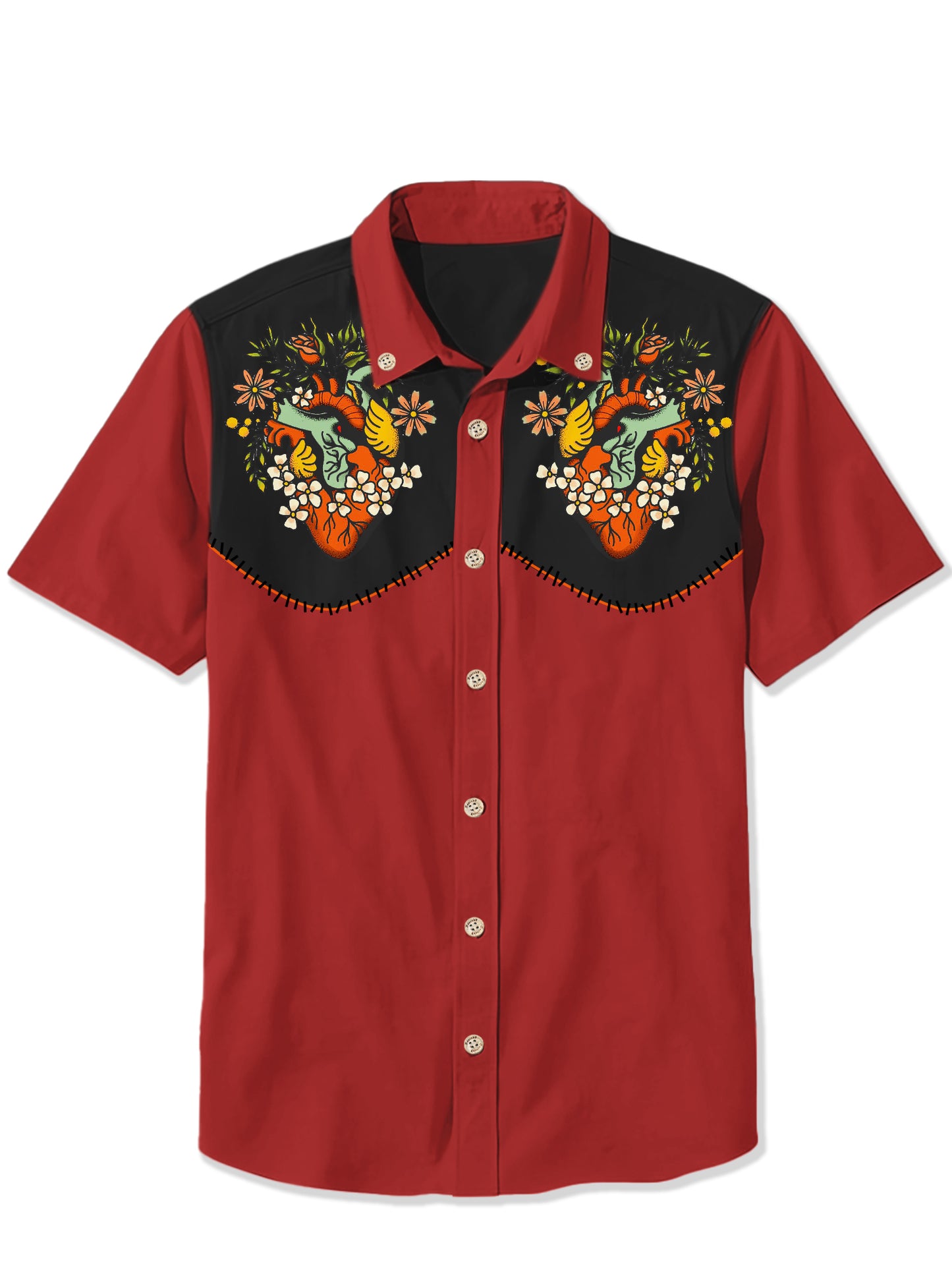 Heart and Flowers - 100% Cotton Shirt