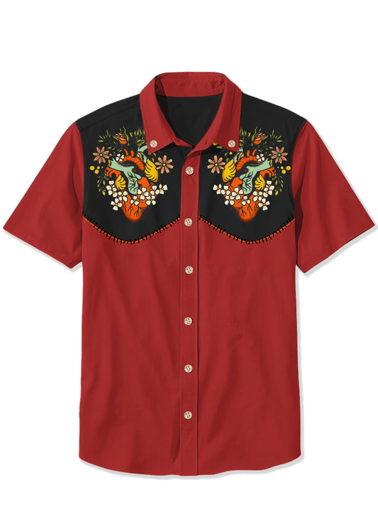 Heart and Flowers - 100% Cotton Shirt
