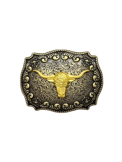 Western Golden Cow Head Belt Buckle