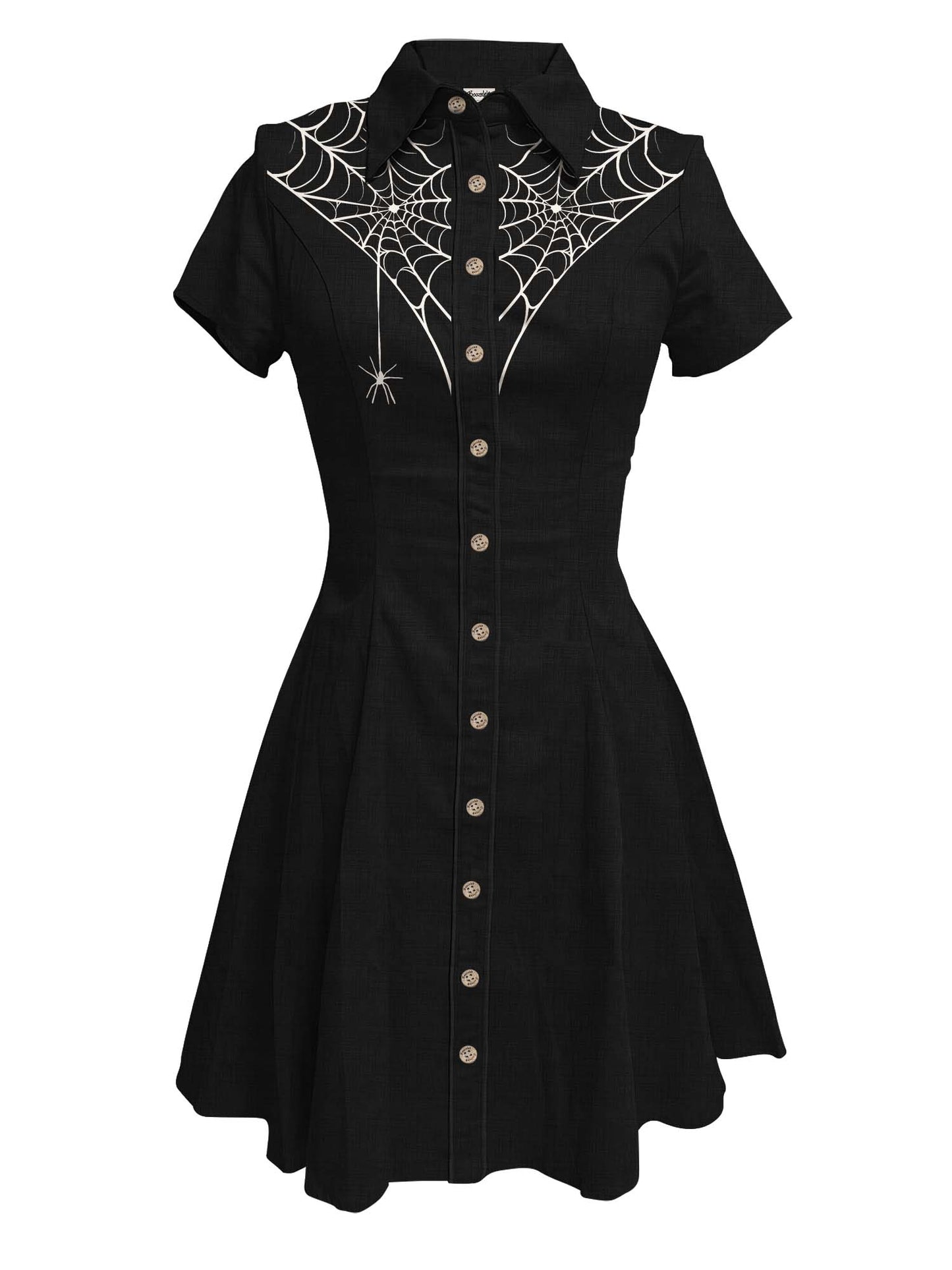 Dark Spider Web - 100% Cotton Dress