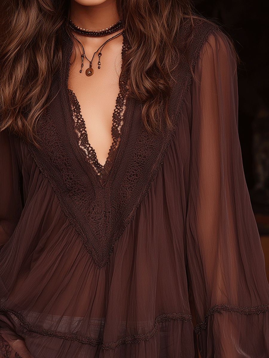 Romance Soft Draped Bohemian Elegance Blouse