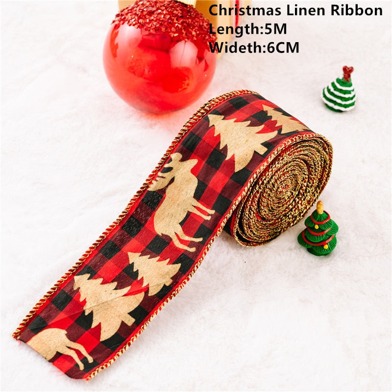 5m Christmas Santa Claus Ribbon Roll